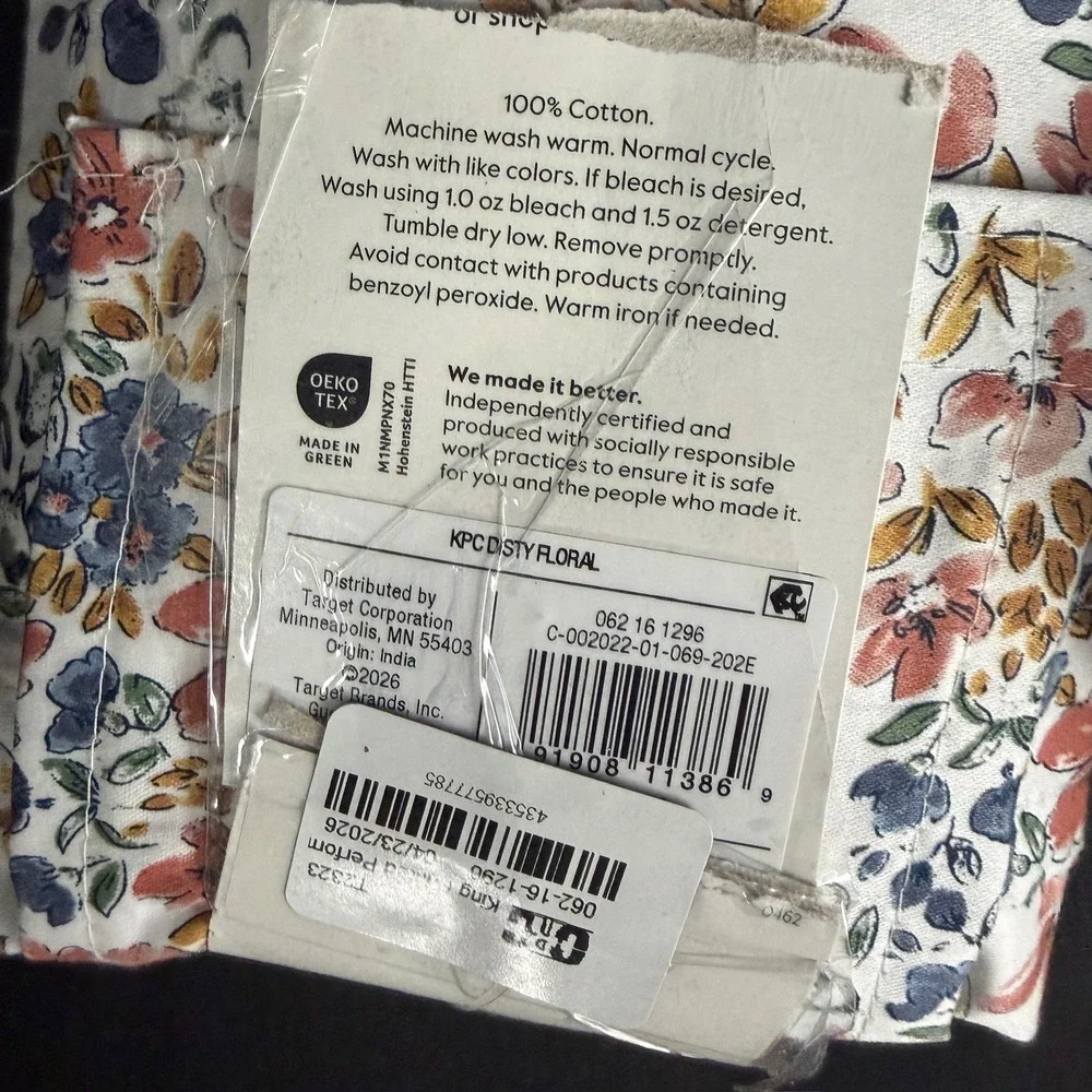 King Printed Performance 400 Thread Count Pillowcase Set Floral - Threshold™